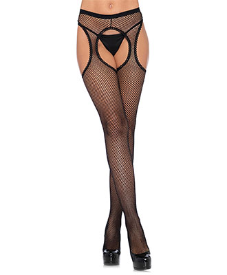 Leg Avenue - Scalloped Fishnet Suspender Strmpebukse