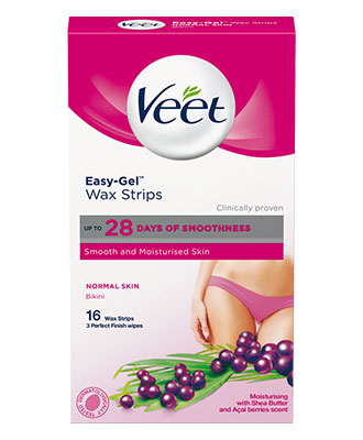 Veet Easy-Gel Wax Strips Normal Skin Bikini (16 stk)