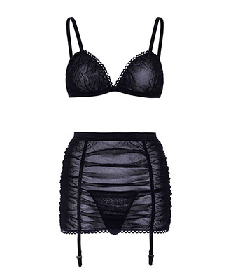 Leg Avenue - Mesh Bra and Garter Skirt