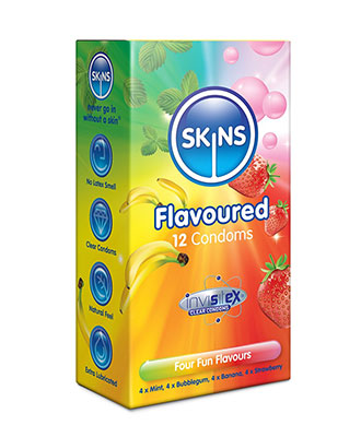 Skins Flavoured (smakfulle) Kondomer - 12 stk
