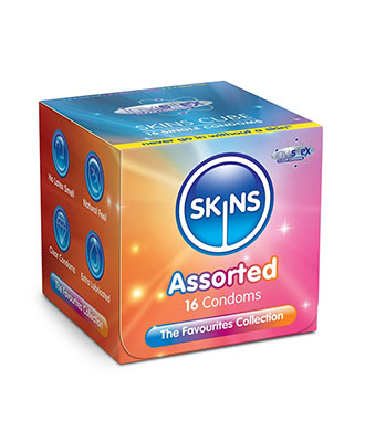Skins Cube Assorted (mest populære) Kondomer - 16 stk
