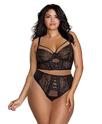 Dreamgirl Bralette og Truse med korsettsnring
