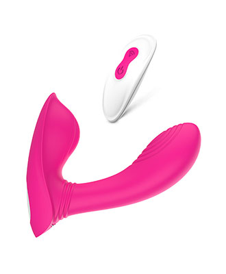 Vibrator m/ G-punktstimulator- og Klitorisslikker