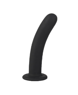 Sort Dildo m/ Sugekopp (16 cm)