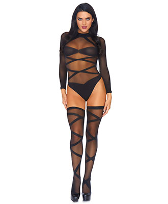 Leg Avenue Bodysuit And Thigh Highs