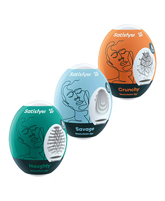 Satisfyer Masturbator Egg Set Naughty, Savage & Crunchy (3 stk)