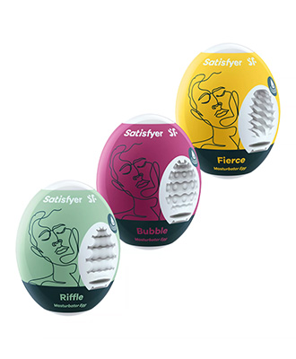 Satisfyer Masturbator Egg Set Riffle, Bubble & Fierce (3 stk)