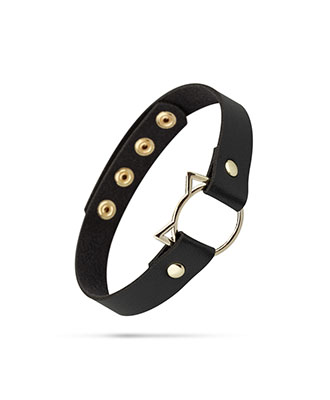 Sort Kattechoker m/ Gulldetaljer