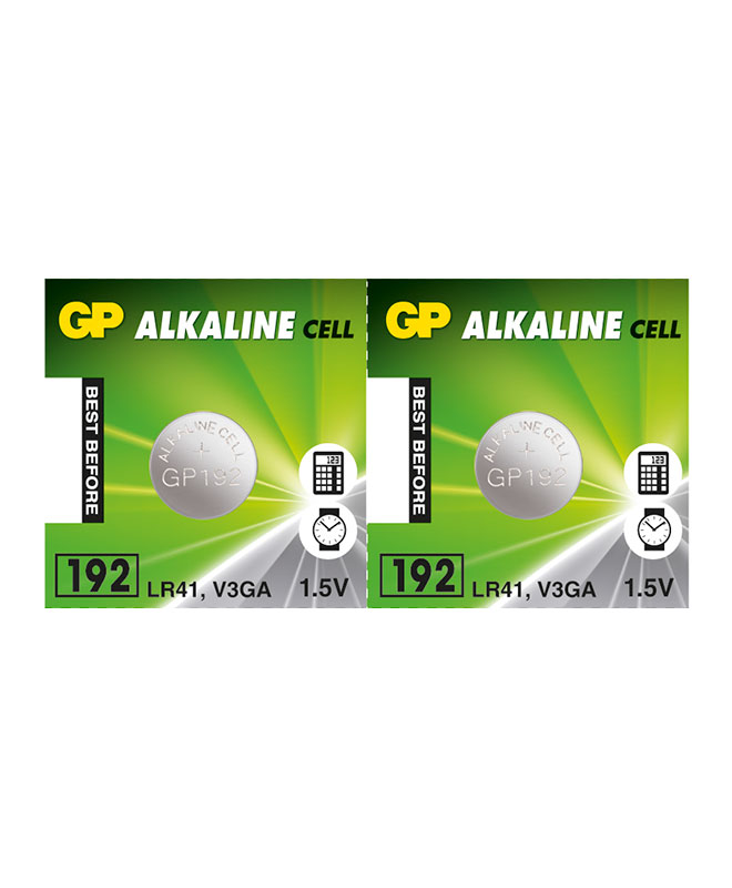 GP Alkaline LR41-batteri, 2 pakk