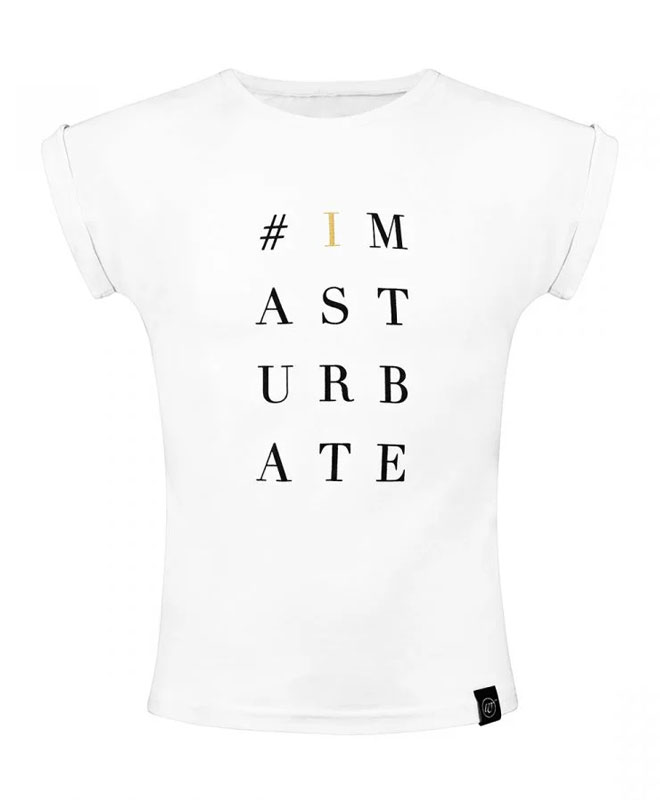 "I Masturbate" T-skjorte, str. Large