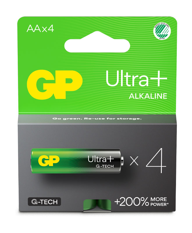 GP Ultra Plus AA-batteri, 4-pakk