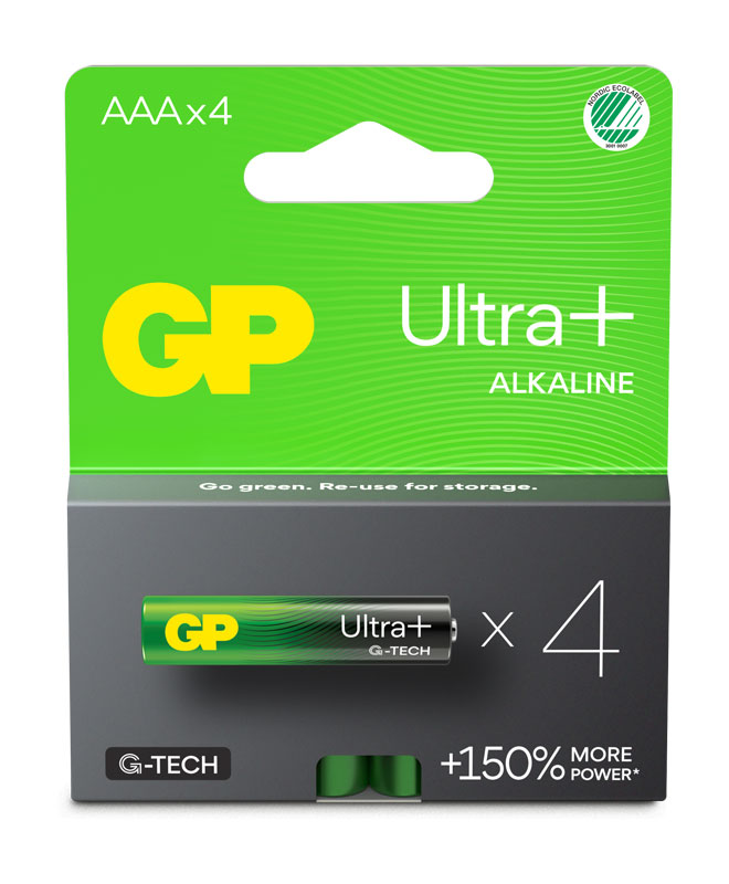 GP Ultra Plus AAA-batteri, 4-pakk