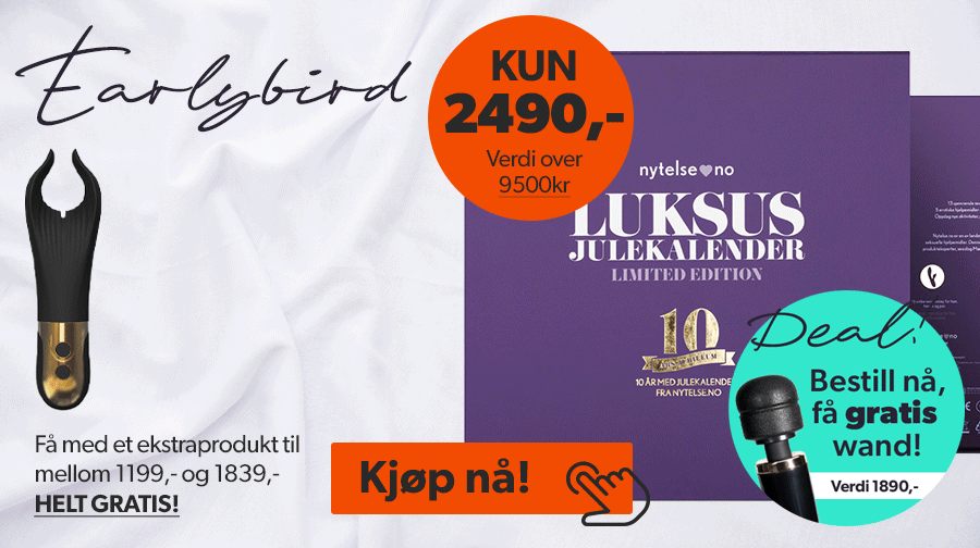 EARLYBIRD: Kjp julekalender n og f med et gratis produkt til en verdi fra 1199,- og en massasjestav til en verdi av 1890,- - HELT GRATIS!