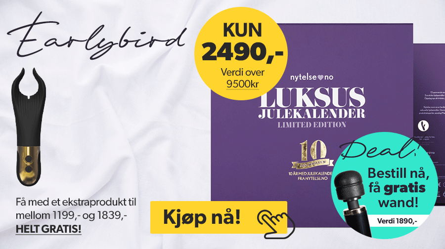 EARLYBIRD: Kjp julekalender n og f med et gratis produkt til en verdi fra 1199,- og en massasjestav til en verdi av 1890,- - HELT GRATIS!