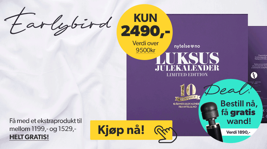 EARLYBIRD: Kjp julekalender n og f med et gratis produkt til en verdi fra 1199,- og en massasjestav til en verdi av 1890,- - HELT GRATIS!