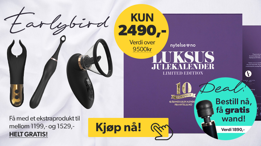 EARLYBIRD: Kjp julekalender n og f med et gratis produkt til en verdi fra 1199,- og en massasjestav til en verdi av 1890,- - HELT GRATIS!