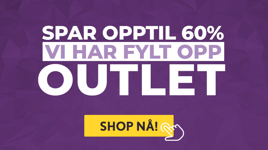 Hjelp oss med å rydde plass til nye varer! Sjekk ut vår outlet - varer på vei ut av sortiment til opptil 60% rabatt!